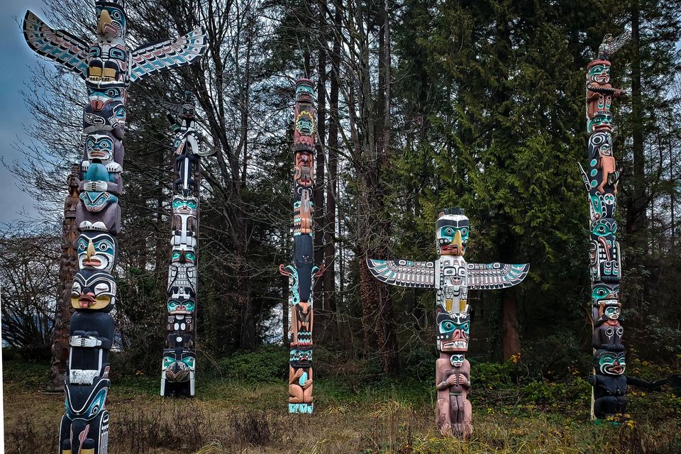 One of the best places to see totem poles is Stanley Park in Vancouver, British Columbia. Photo: Richard Schmitz