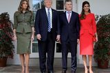 thumbnail: U.S. President Donald Trump and first lady Melania Trump (L) welcome President Mauricio Macri of Argentina and the first lady of Argentina, Juliana Awada (R), to the White House shortly before meeting in the Oval Office April 27, 2017 in Washington, DC