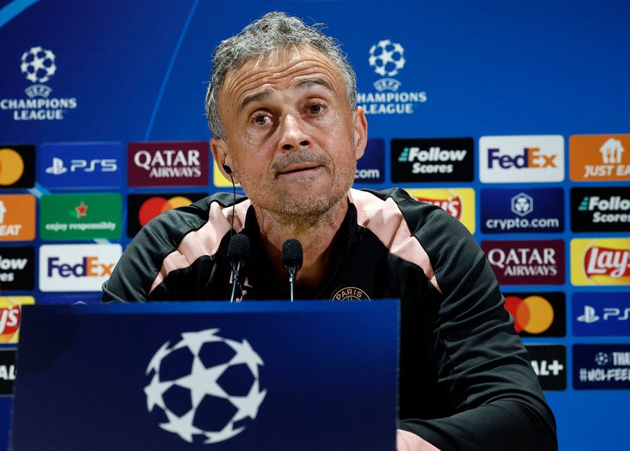 Paris St Germain coach Luis Enrique.