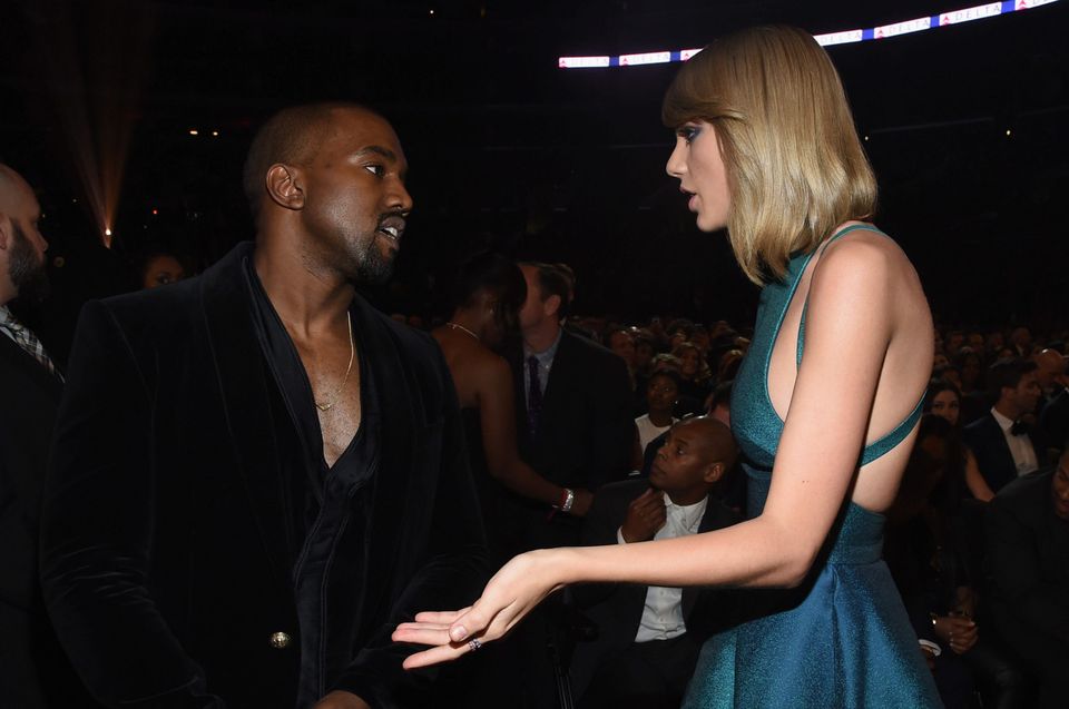 Apology: Taylor Swift and Kanye West at the Grammy Awards this year
