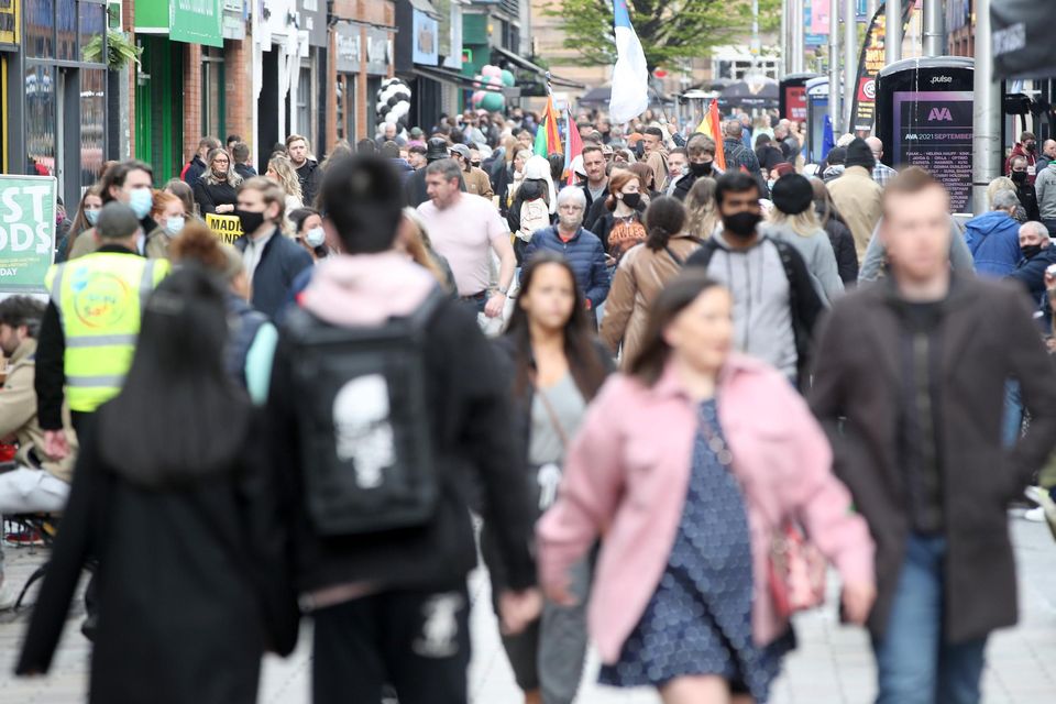 Shoppers in Belfast. PressEye