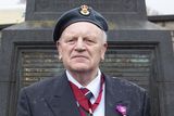 thumbnail: Edward Hall a former RAF man, who laid a wreath at the Armistice day of remembrance in Bray today
Picture by Fergal Phillips