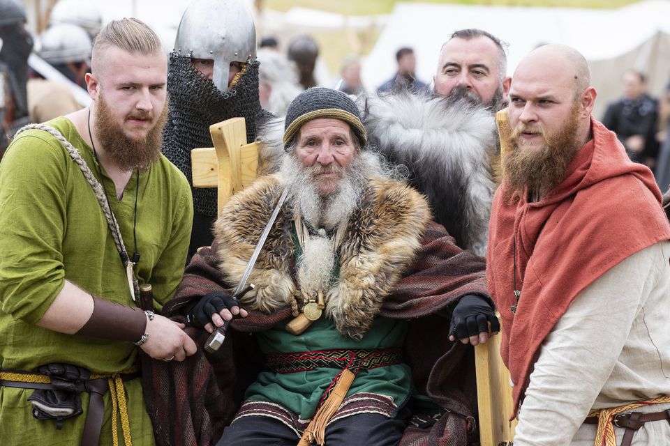 The king of the Vikings arrives on the battlefield at the Slane Viking Festival last weekend.
