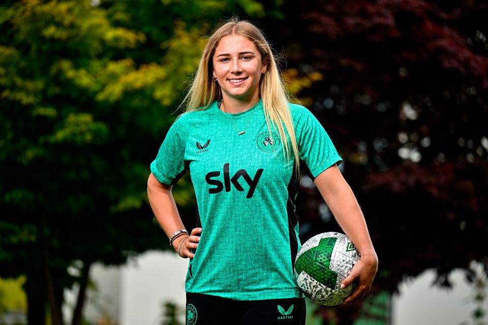 Ellen Molloy poses for a portrait during a Republic of Ireland women's media day at FAI Headquarters in Abbotstown, Dublin. Photo by Sam Barnes/Sportsfile