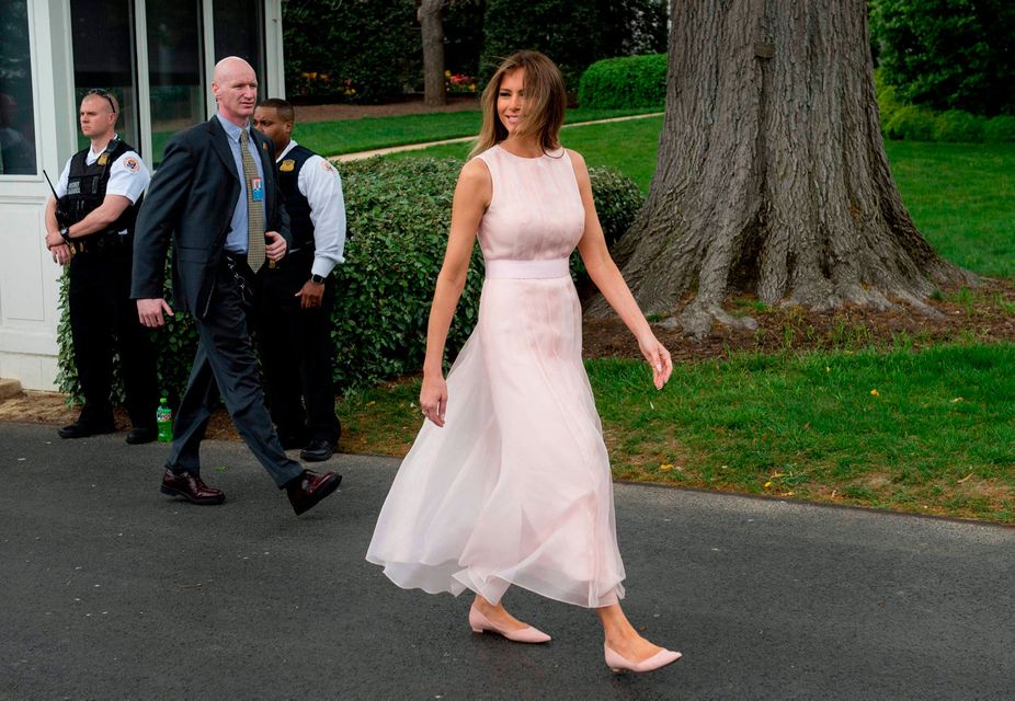 Melania Trump was dressed for battle in a 2 000 Burberry coat for Easter Irish Independent