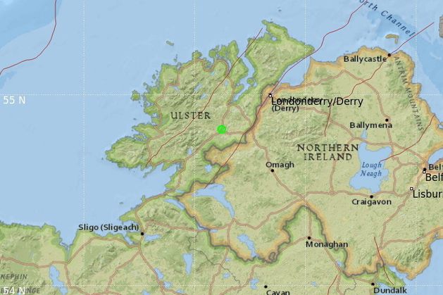 A 1.1 magnitude earthquake was recorded in County Donegal