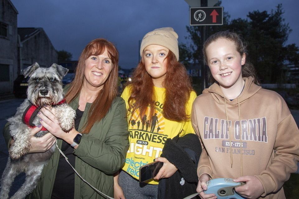 Olga, Shona ad Molly Nugent at last year’s Darkness into Light held in Arklow.