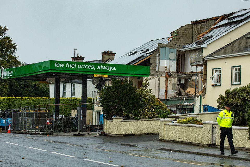 The scene after the explosion at Creeslough. Photo: Mark Condren