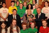 thumbnail: Fiona Crowley and members of the Fiona Crowley Stage School, winners of the Best School Award, with Cllr Niall Kelleher, Mayor of Killarney, and PJ McGee, Daly's SuperValu, sponsor, at the St. Patrick's Festival Killarney parade prizegiving function in The International Hotel on Tuesday night. Picture: Eamonn Keogh