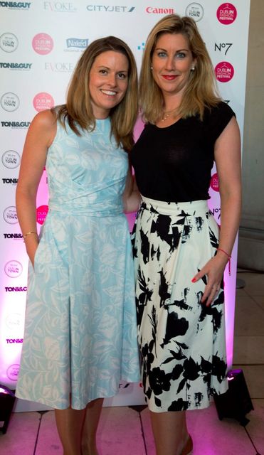 Sarah Williams and Laura Harvey at The Dublin Fashion Festival Show at City Hall