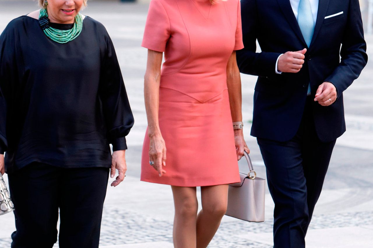 French First Lady Brigitte Macron turns heads in pink mini-dress on visit  to Luxembourg | Irish Independent