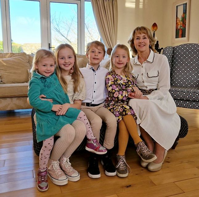 Stella Coughlan with her grandchildren Emily, John, Lilly and Alison