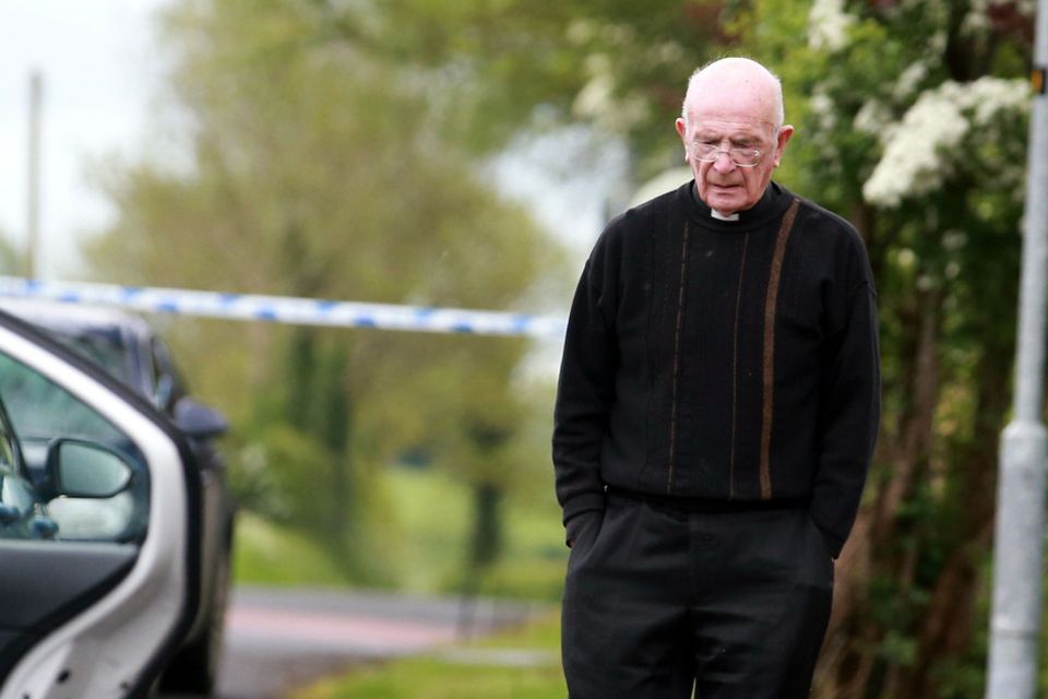 A priest at the scene of the tragedy in Maguiresbridge, Co Fermanagh