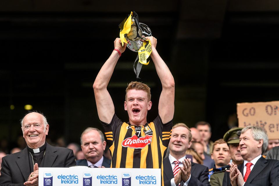 Darragh Joyce lifts the cup after the 2014 All-Ireland minor final.