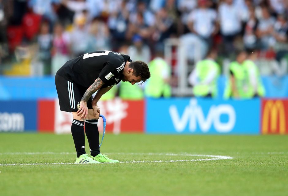 Lionel Messi has had better days in an Argentina shirt (Adam Davy/EMPICS)