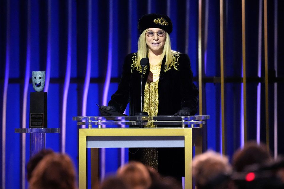 Barbara Streisand accepts the life achievement award during the 30th annual Screen Actors Guild Awards (AP Photo/Chris Pizzello)