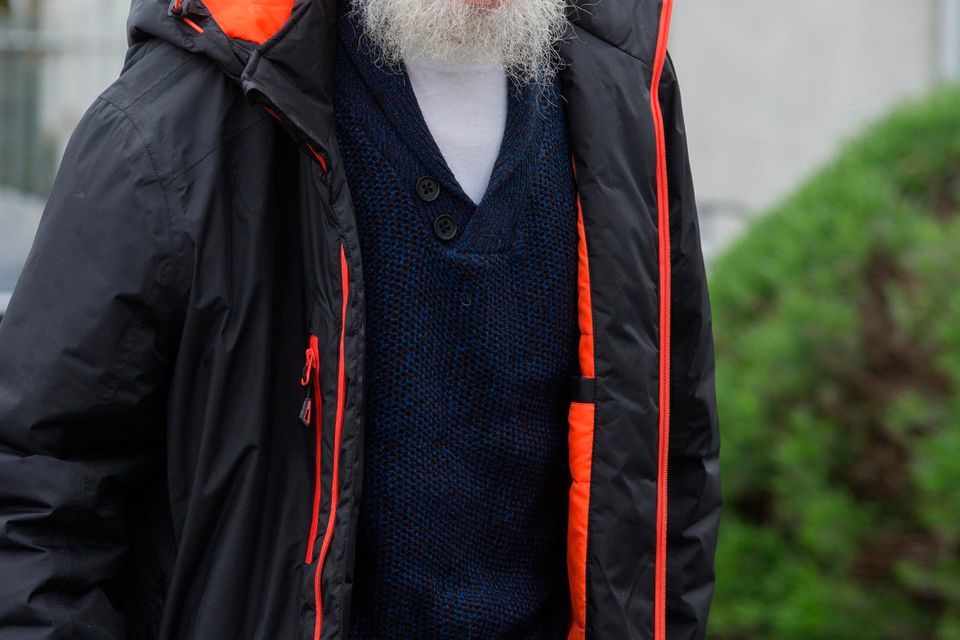 Former member of The Dubliners Eamon Campbell at the funeral of Pat Fitzpatrick at Mt. Jerome crematorium.
Photo: Tony Gavin 22/4/2107