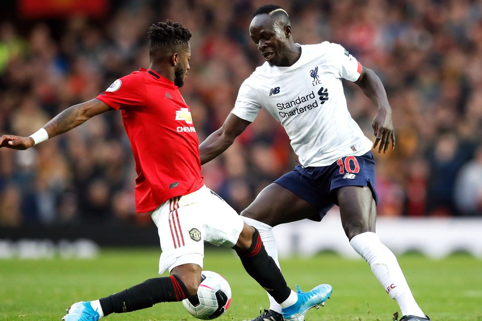 Liverpool's Manchester United in action against Fred of Manchester United