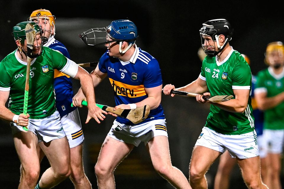 Action from the Allianz Hurling League Division 1 semi-finalbetween Limerick and Tipperary at TUS Gaelic Grounds in Limerick. Photo by Piaras Ó Mídheach/Sportsfile