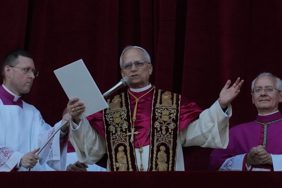 Pope Leo XIV appears at the balcony of St Peter’s Basilica at the Vatican. Photo: AP