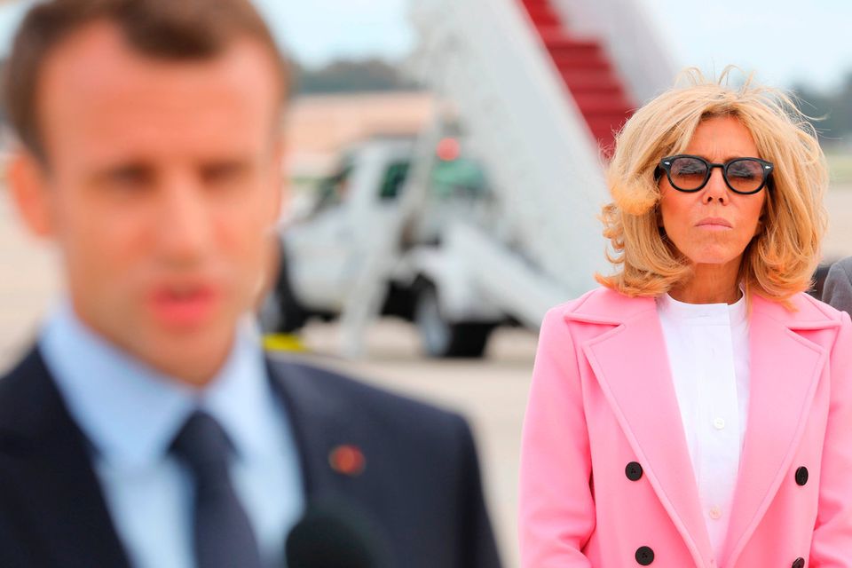 Melania Trump and French first lady Brigitte Macron opt for