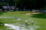 thumbnail: Members of the grounds crew squeegee the first fairway during a weather-delayed final round of the US PGA Championship at Valhalla. Photo: Sam Greenwood/Getty Images
