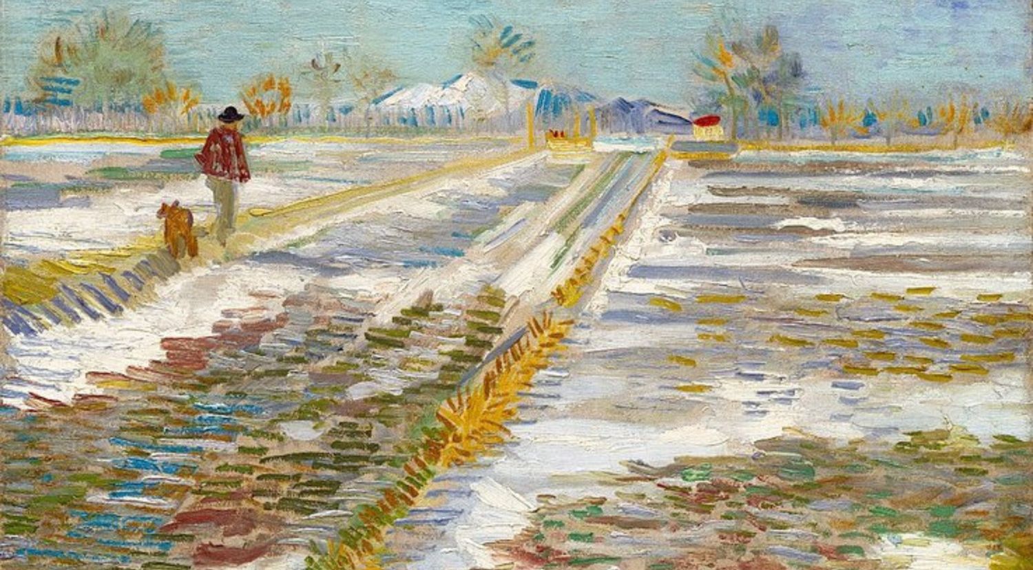 landscape with snow vincent van gogh