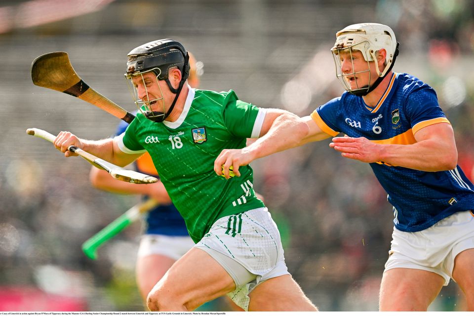Limerick's Peter Casey gets away from Tipperary's Bryan O'Mara during their Munster SHC clash at TUS Gaelic Grounds