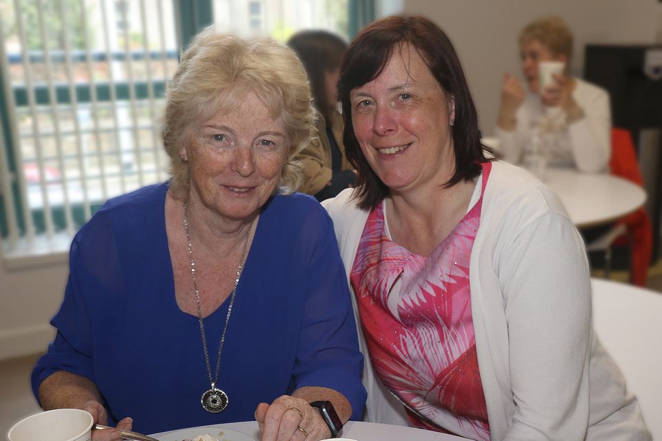 Mary Gregan and Catriona O'Riordan at the coffee morning in aid of the Hope Centre in Enniscorthy Garda Station.