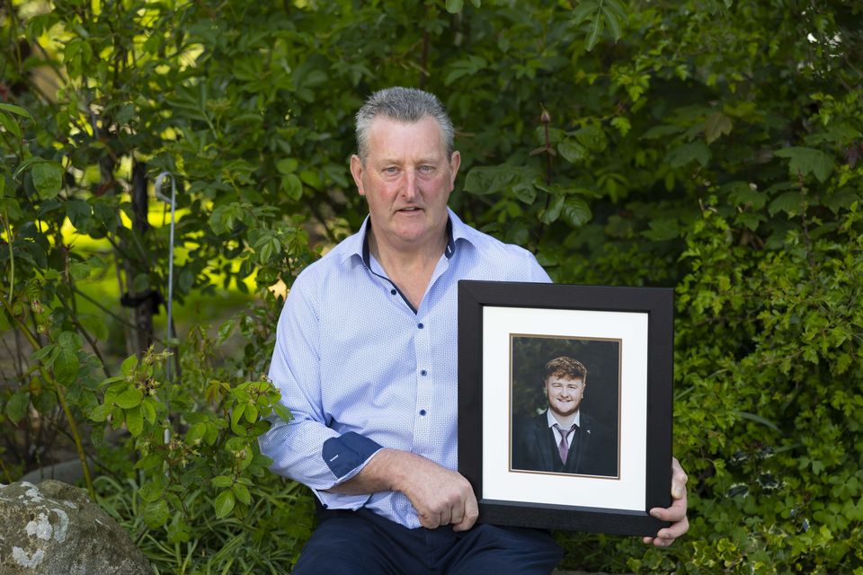  Walter Donnelly from Gorey, Co Wexford with a photo of his son Colm, who died two years ago in an accident on the farm. Photo: Patrick Browne