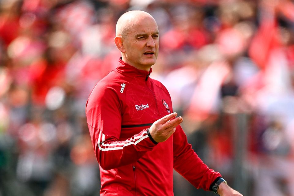 Derry interim manager Ciaran Meenagh at St Tiernach’s Park in Clones, Monaghan. Photo by Harry Murphy/Sportsfile