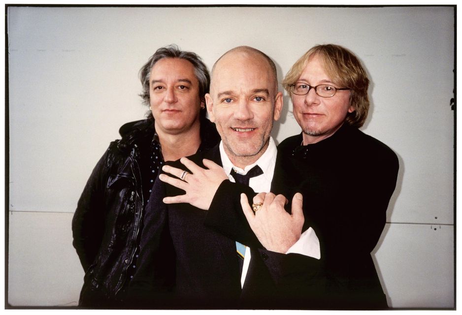 Peter Buck, Michael Stipe and Mike Mills of REM, who split in 2011