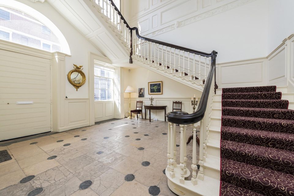 The entrance hallway and staircase