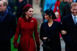 thumbnail: Prince William, Duke of Cambridge and Catherine, Duchess of Cambridge along with Prince Harry, Duke of Sussex and Meghan, Duchess of Sussex arrive at St Mary Magdalene's church for the Royal Family's Christmas Day service on the Sandringham estate in eastern England, Britain, December 25, 2018. REUTERS/Hannah McKay