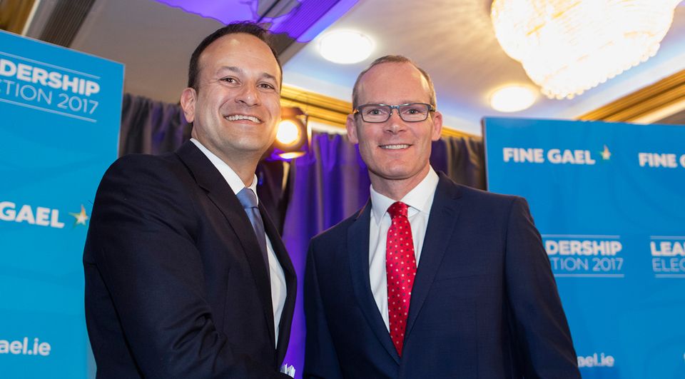 Minister Leo Varadkar and Minister Simon Coveney at the Fine Gael Hustings for the leadership of the party