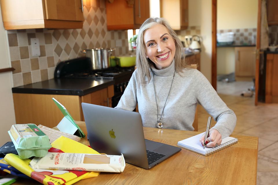 Kel Galavan does a shopping list at home in Kildare. Photo: Frank McGrath