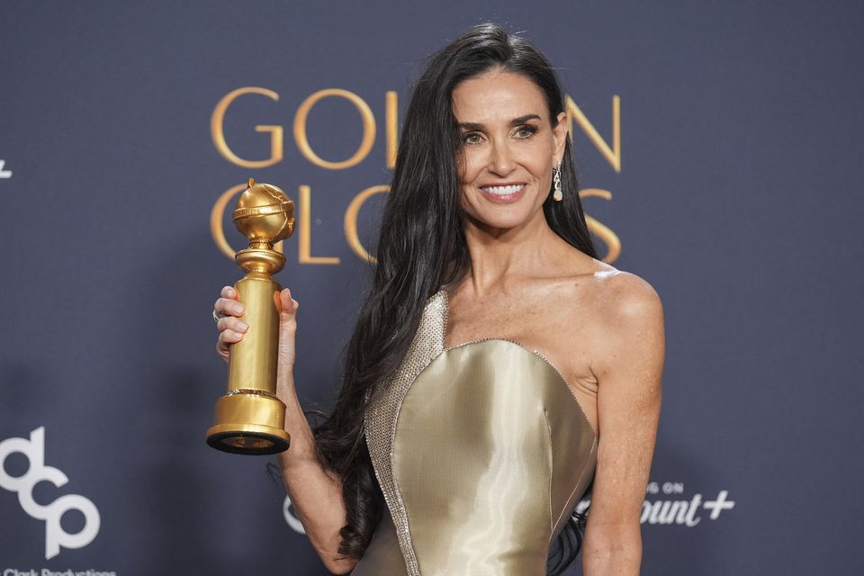 Demi Moore’s daughters posted a video on social media showing their reaction to her first Golden Globes win (Chris Pizzello/PA)