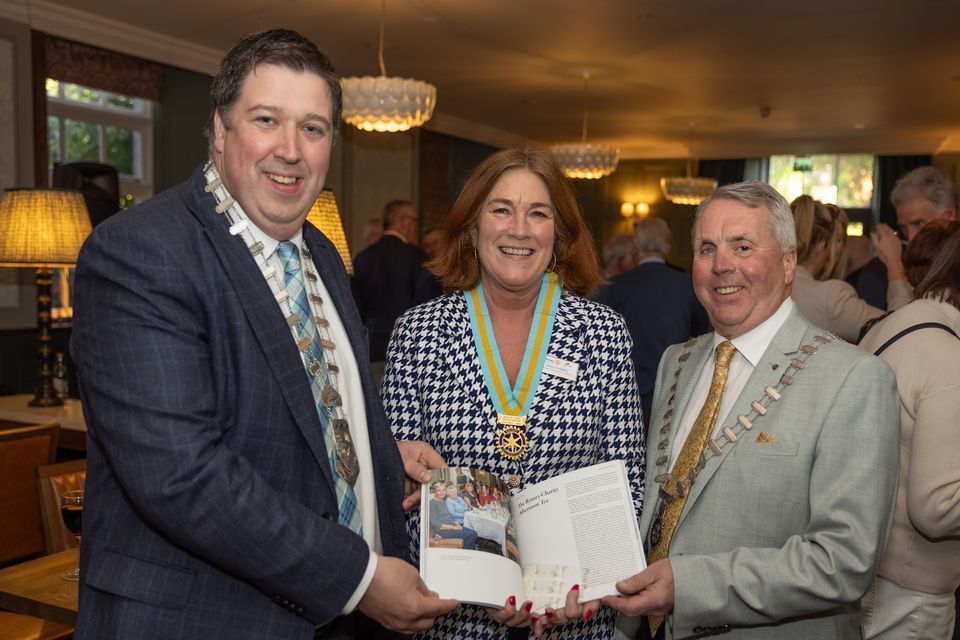 The Mayor of Killarney Cllr Niall Kelleher, Grace O'Donnell Assistant District Governor, Barry Murphy President of the Killarney Rotary Club pictured at the 40th Anniversary Book Launch of Rotary in Killarney' event in The Great Southern, Killarney on Wednesday evening. Photo by Tatyana McGough.