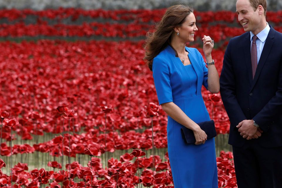 Kate wears her favourite blue LK Bennett dress at World War One centenary commemorations