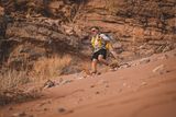 thumbnail: James Redmond running in the hostile desert conditions during the Marathon des Sables