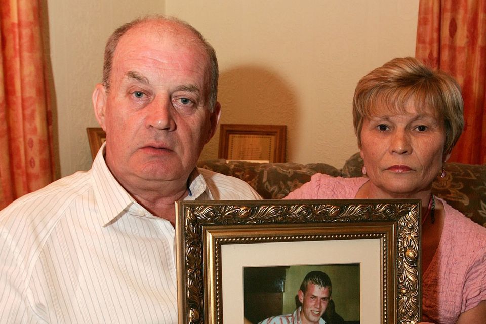Poignant: Stephen and Breege Quinn with a photo of Paul. Photo: Tom Conachy