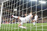 thumbnail: John Terry attempts to clear the ball off the line during the Euro 2012 Group D match. Photo: PA