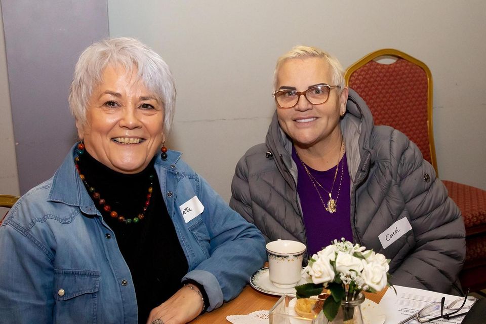New Ross Women's shed Afternoon tea in Spider O'Brien's for International Womens day. From left; Annette Ellis from New Ross and Carol Byrne from Clonroche. Photo; Mary Browne