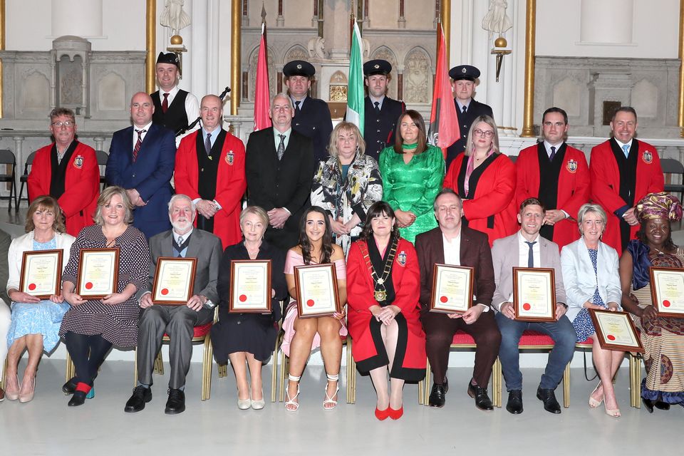 Recipients of the 2023 Mayoral Awards at the ceremony in the Highlanes Gallery.