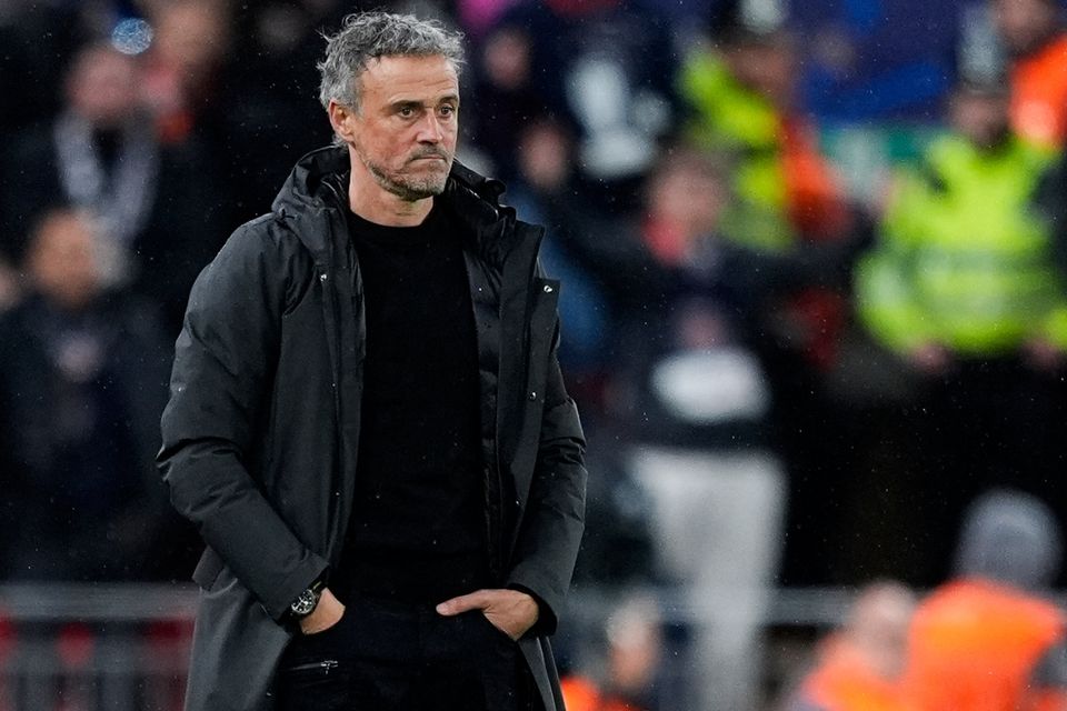 Paris Saint-Germain manager Luis Enrique. Photo: Peter Byrne/PA