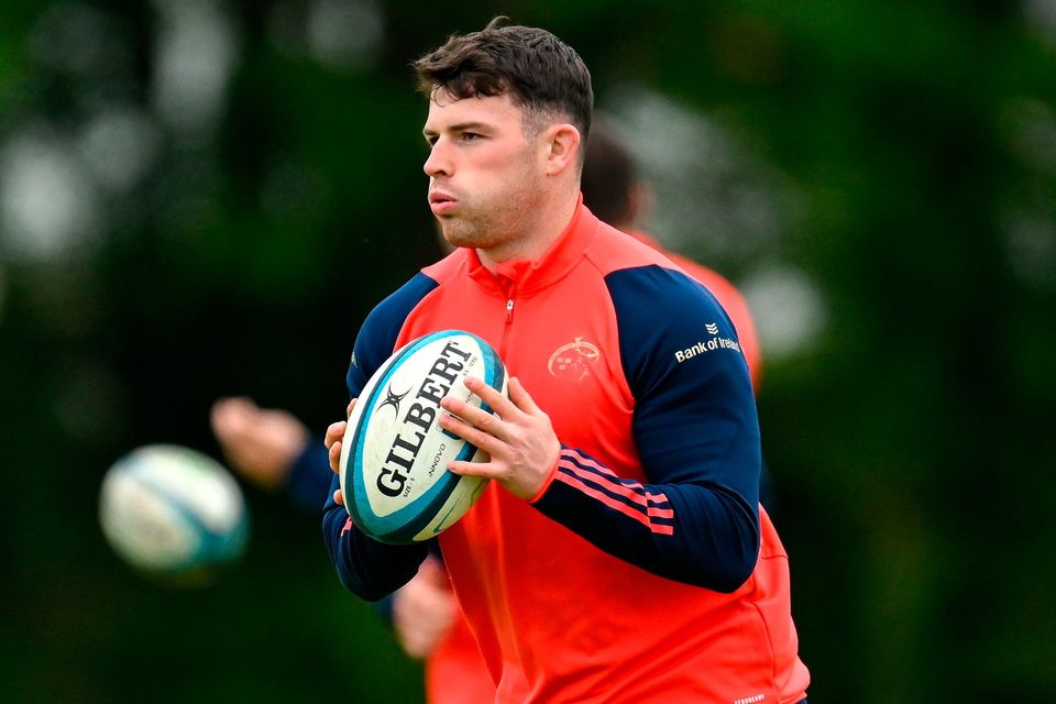 Calvin Nash during Munster squad training at the University of Limerick this week. Photo by Brendan Moran/Sportsfile
