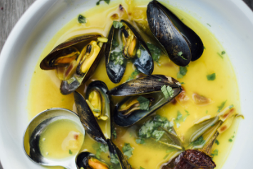 Turmeric and Lime Mussel Broth