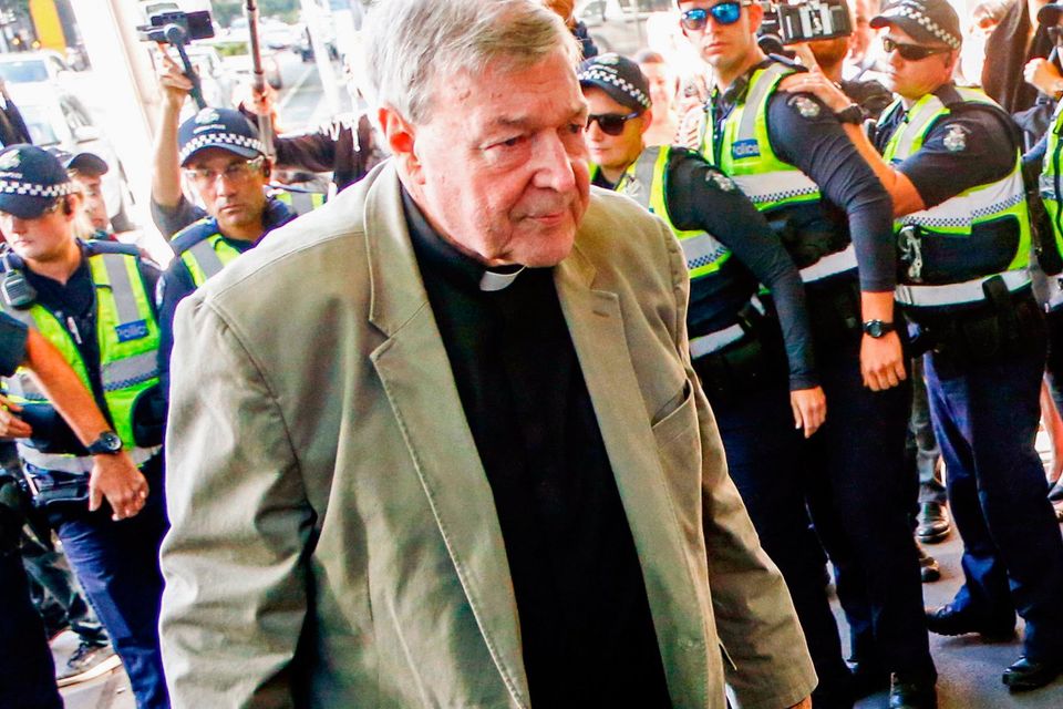 Cardinal George Pell arrives for a hearing at an Australian court in Melbourne, Australia, March 5, 2018 Photo: AP Photo/Asanka Brendon Ratnayake, File