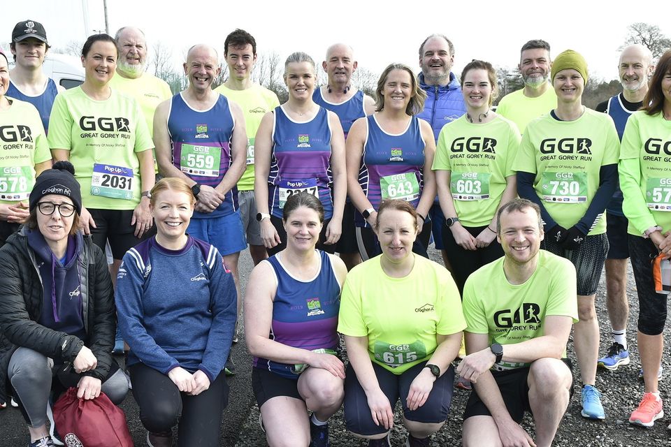 Members of Croghan AC at the Great Gorey Run in memory of Nicky Stafford on Sunday.