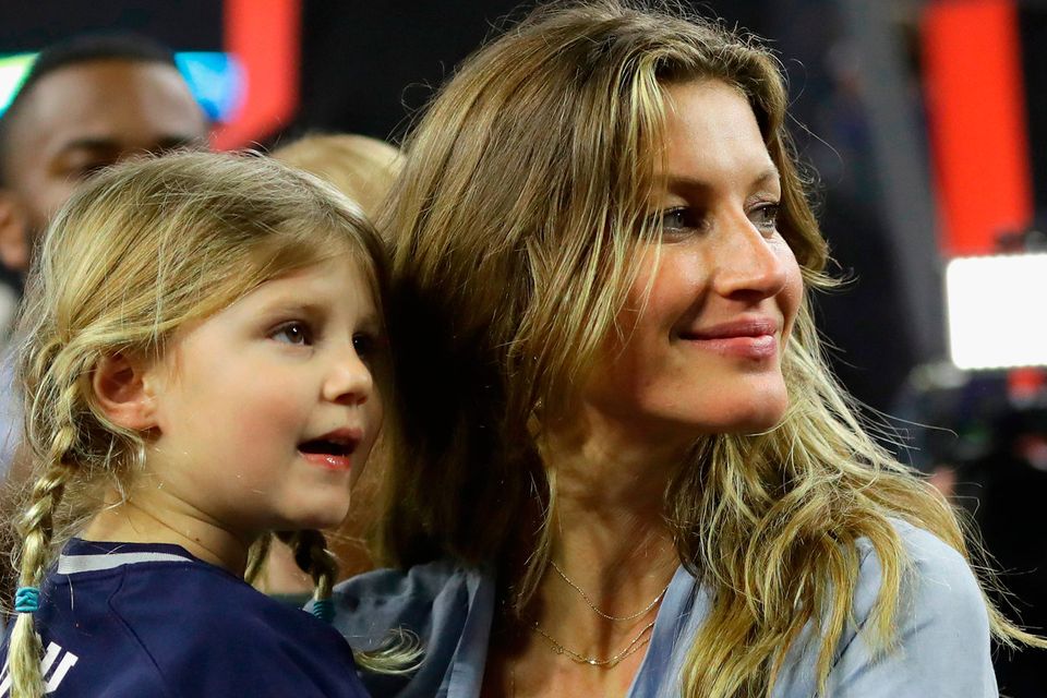 Tom Brady and Gisele Bundchen celebrate Super Bowl win